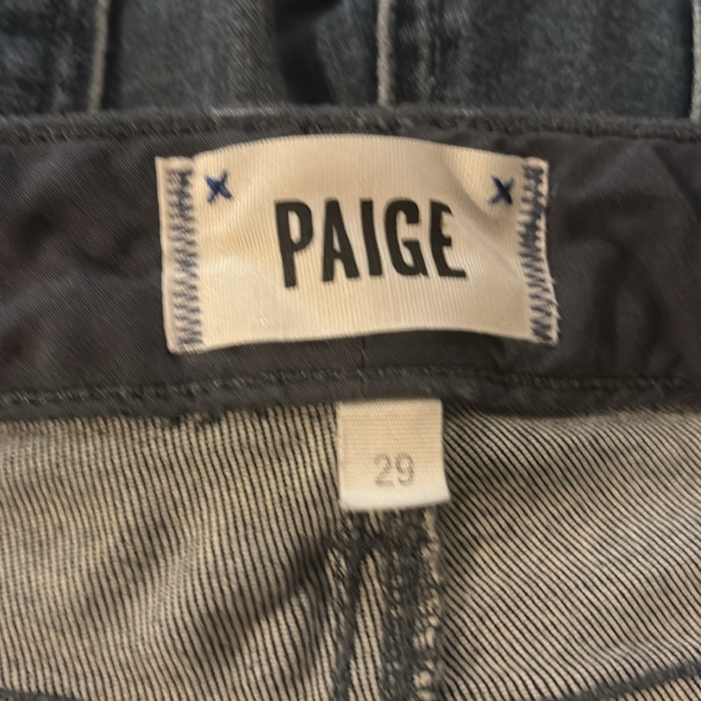 PAIGE Flare Crop Jeans with Frayed Hem 29 - Picture 7 of 8